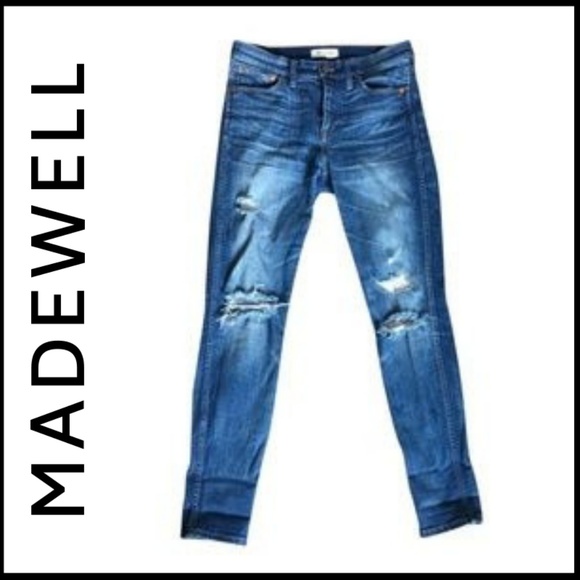 Madewell Denim - MADEWELL Med Wash Distressed 9" Taller Skinny Jean